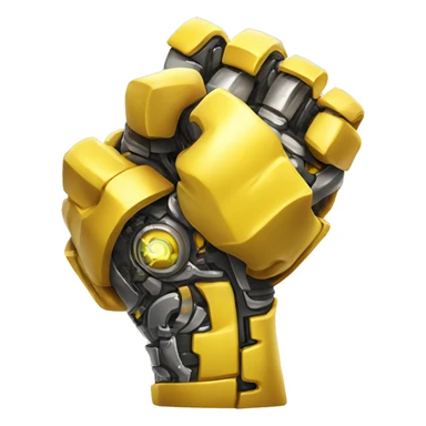 Flexing yellow mechanical cyborg bicep  sticker