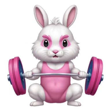  weightlifting rabbit sticker