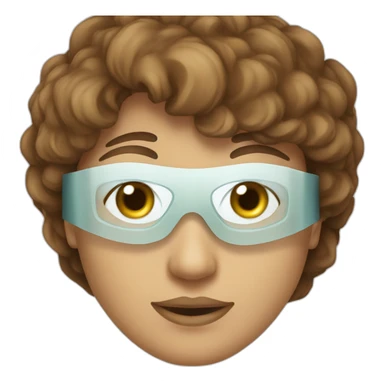 lasik eye surgery mask with brown hair sticker