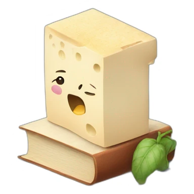 Book eating a block of tofu sticker