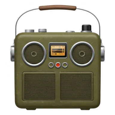 Military portable radio in cover, sticker