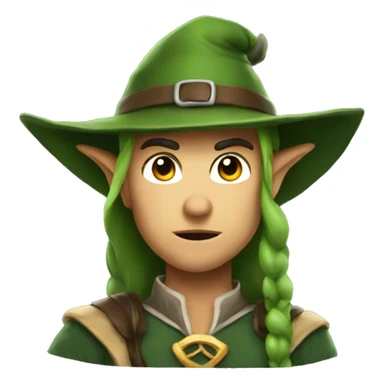 Fierce elf ranger wearing fedora  sticker