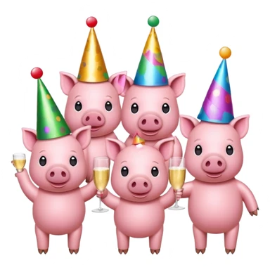 pigs pink celebrating cheers  sticker