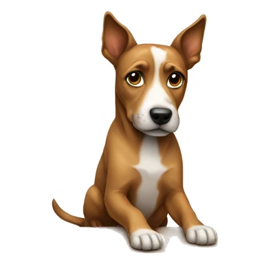 a dog sitting on a table sticker