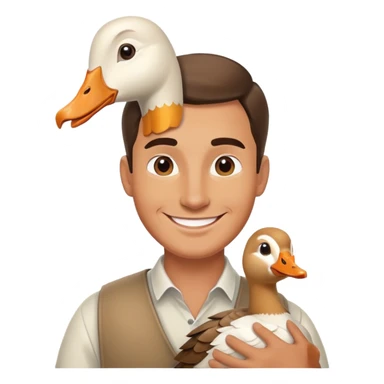 man with goose sticker