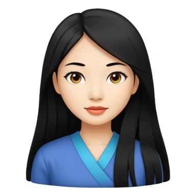 Miss universe south east Asian with very long straight black hair sticker