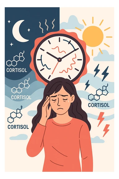 Donna con cortisolo elevato ritmo circadiano alterato sticker