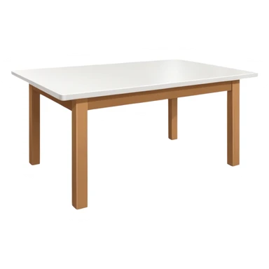 top view of an empty white dining table sticker