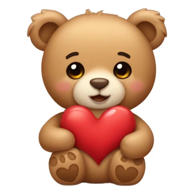 Teddy bear giving out hearts  sticker