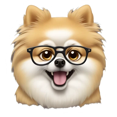 angry mad pomeranian in glasses sticker