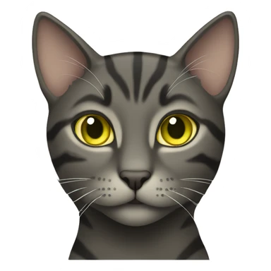 Dark tabby cat with greenish yellow eyes sticker