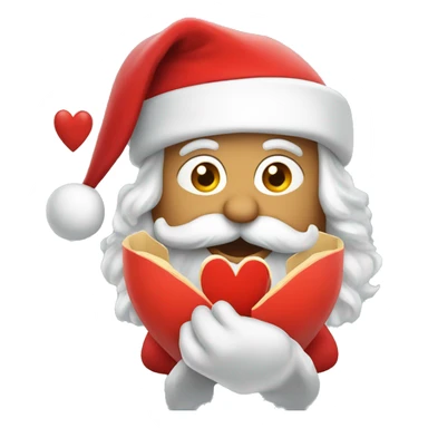red heart with santa inside sticker