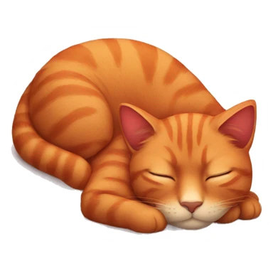 Red cat sleeping  sticker