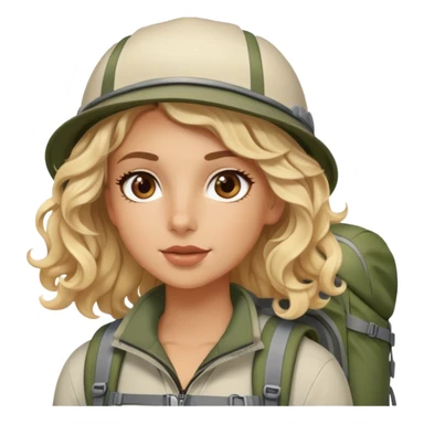 Blonde model with brown eyes, soft curls, hiking in Zion National Park sticker