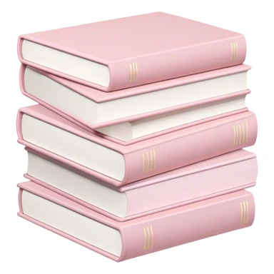 Stack of pale pink books sticker