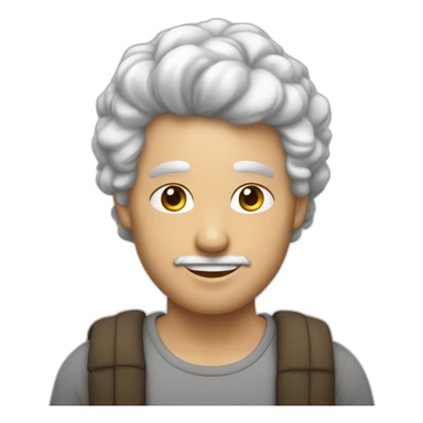 Un homme de 12 avec des cheveux bouclés la peau blanche et une tenue overzisa sticker