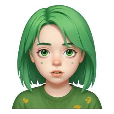 Billie Eilish green hair sticker