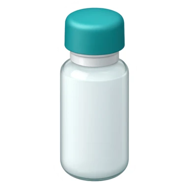 white and teal pill bottle with teal cap sticker
