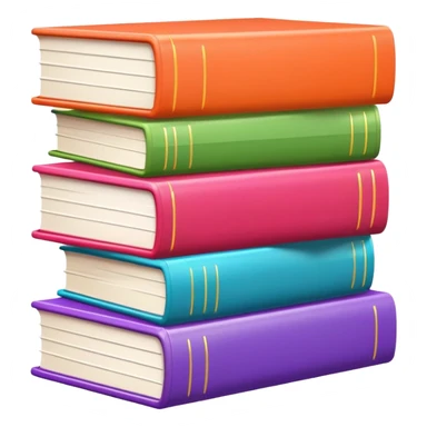 stack of three colorful books on a shelf sticker