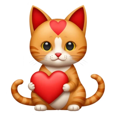creame un gatito con un corazon sticker