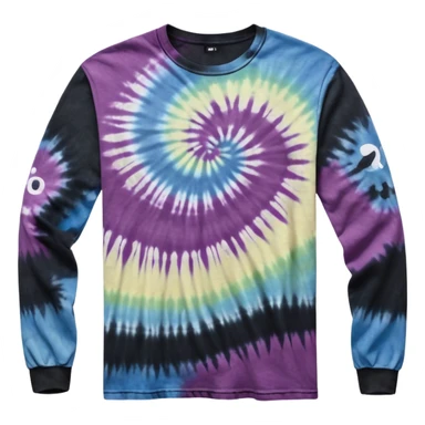 Long sleeve black tie dye shirt sticker