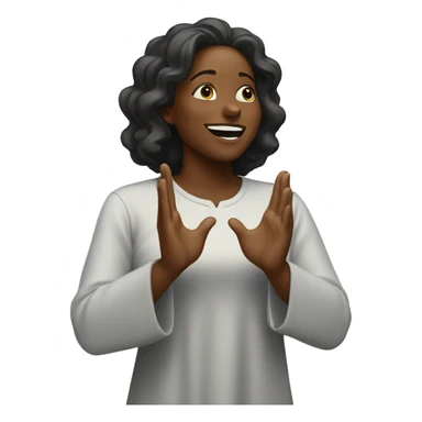 Black woman praising God sticker