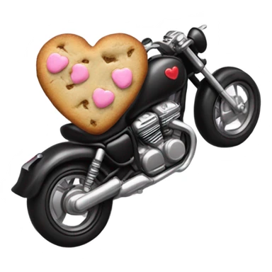 cookie heart with black motorbike  sticker