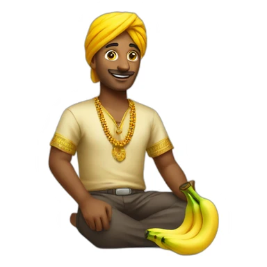 Indian selling banana sticker