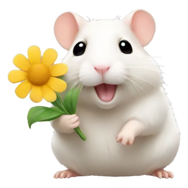 Hamster with flower sticker