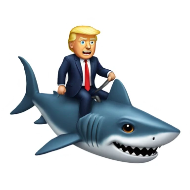 Trump riding shark sticker