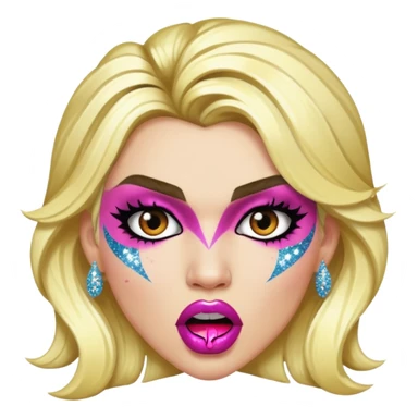 ke$ha with glitter making a snarling fun face sticker