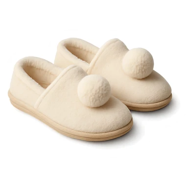 cozy slippers, with pom-poms sticker