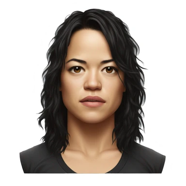 michelle rodriguez serious wearing tee sticker