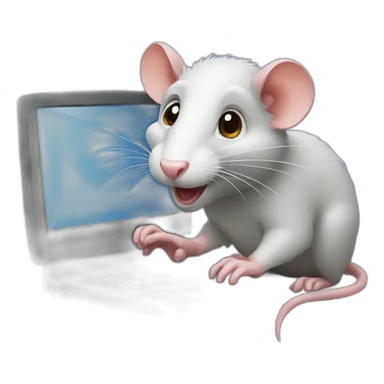 rat playing pc sticker
