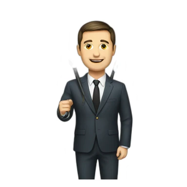 zelensky with russian flag sticker