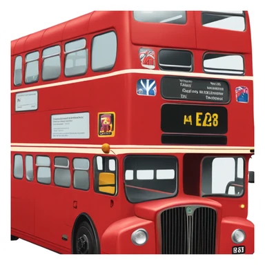 london bus, side view, double decker, from the side, sticker