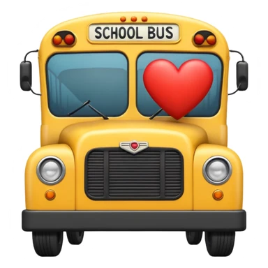 classic yellow school bus with a cute heart  sticker