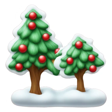 Árbol de Navidad con decoraciones en blanco y rojo sticker