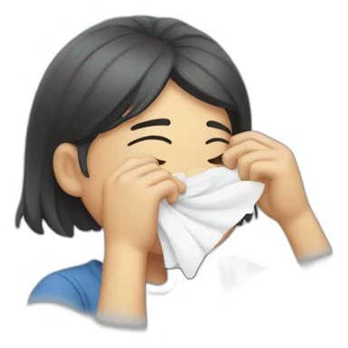 person wipes sweat from their face sticker