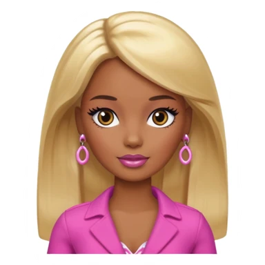 Brown skin blonde hair barbie with black eye  sticker