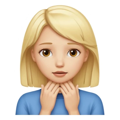 blonde girl with her hands around her throat sticker