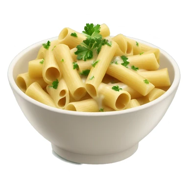 bowl of rigatoni alfredo with sprinkled parsley  sticker