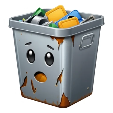 office trash tin sticker