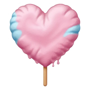 Cotton Candy, Heart-Shaped Cotton Candy – soft pink heart form with sparkle  sticker