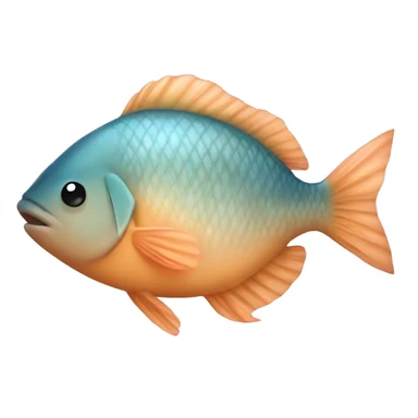 a fish with a peach bottom sticker