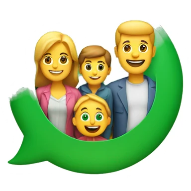 Logo de whatsapp en 3D avec une famille  sticker
