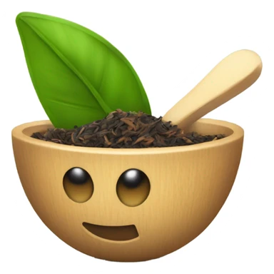 spoon with chopped tea leaf sticker