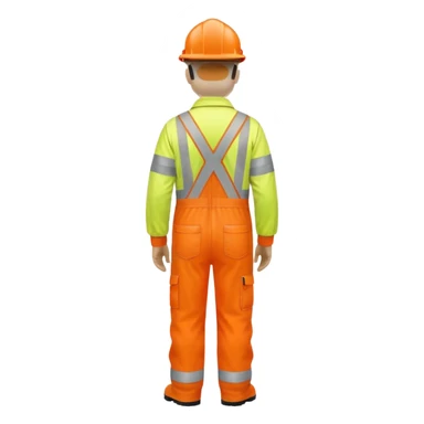 Engineer in orange hi-vis overalls facing away sticker