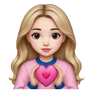 Sabrina Carpenter with a pink heart sticker