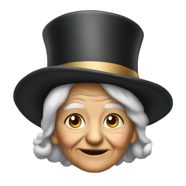 old woman in a top hat sticker